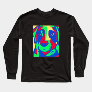 Colorful Abstract Dog Face Long Sleeve T-Shirt